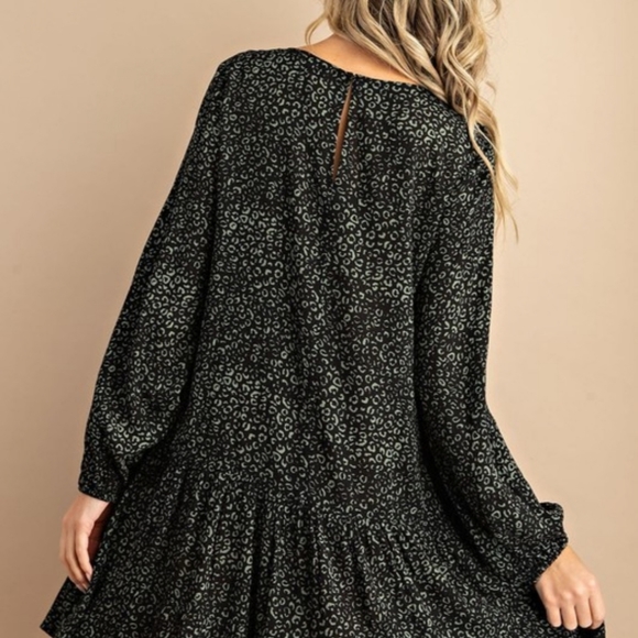 Leopard Printed Long Sleeve Ruffle Dress 🐆 👗 NWT - Picture 3 of 7